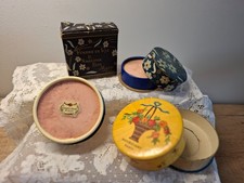 LOT 3 Anciennes Boîtes à Poudre MURY Le Narcisse Bleu HOUBIGANT Quelques Fleurs