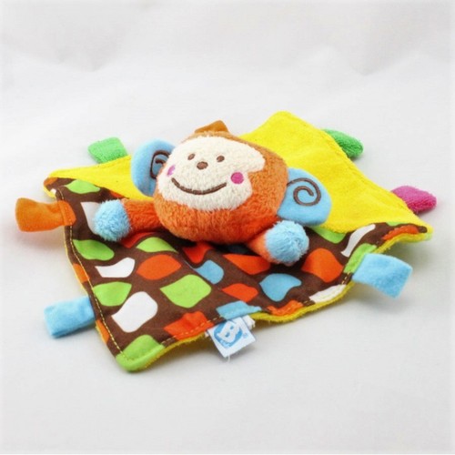 Doudou plat singe jaune - , marron