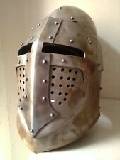 HEAUME HARNOIS BLANC VISIER ARMURE CASQUE BÉHOURD CHEVALIER ACIER FORT STYL XIIe