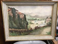 Paul Astruc peintre XX ème tableau aquarelle sous verre paysage Corse TBE