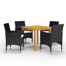 Ensemble de Salle à Manger de Jardin 3 pcs Noir Mobilier à Dîner Patio vidaXL