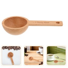  Lot de 6 cuillères doseuses en bois de hêtre massif naturel, idéales pour le