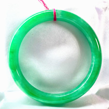 Bracelet Jade Vert Transparent Jonc de 62,60 mm, Superbe Pierre en Jadéite