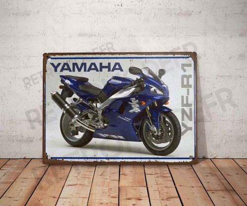 Plaque métal vintage yamaha - métal,
