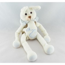 Doudou lapin blanc bleu NIF