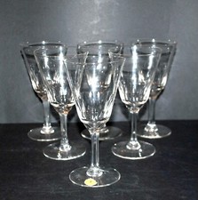 MEISENTHAL Série de 6 Verres à vin ancien en verre soufflé taillé 1900 - 14cm