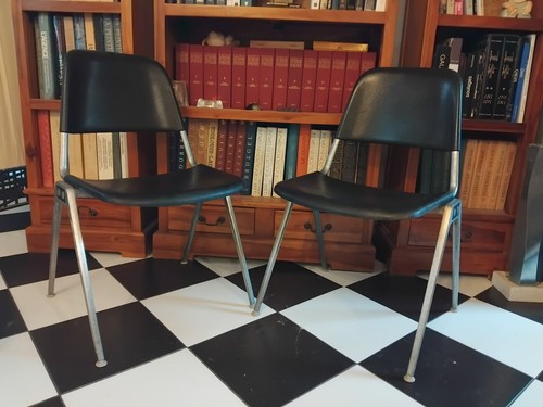 Chaises noires vintage - chaises, knoll