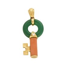 VAN CLEEF & ARPELS - Delphe Collection - Pendentif clé en or jaune, diamant, Cor