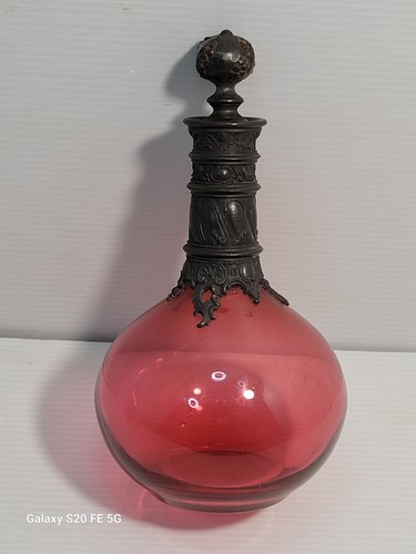 Carafe ancienne verre etain - carafe,
