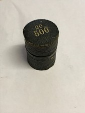 Tube porte louis d'or pièce 20 FR or 500 cuir & Laiton antique coin Holder case