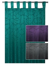 Tentures Doubles Rideaux Fioritures Motif Opaque Avec Boucles Rideau 140x245cm