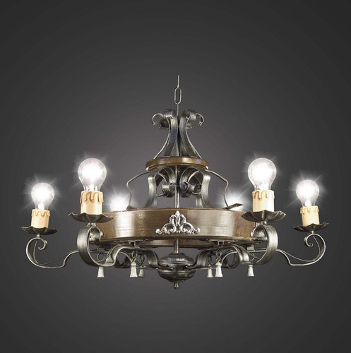 Lustre rustique fer forgé - rustique,