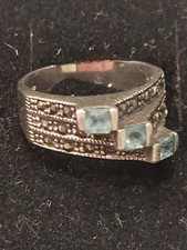 Bague En Marcassites Et Topaze