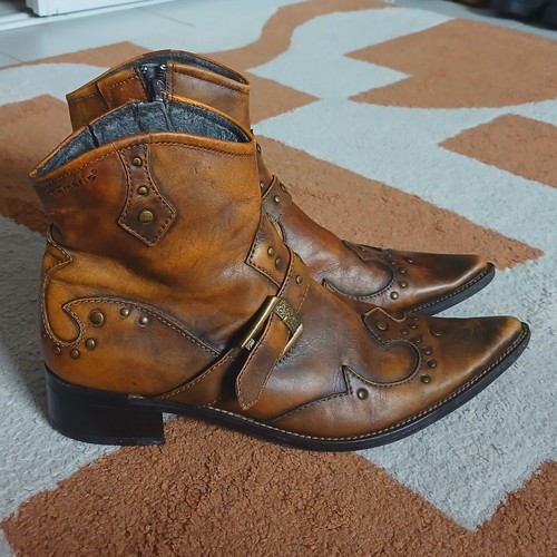 Bottines santiags cuir - bottines, en