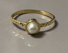 Magnifique ancienne Bague en Or Jaune 750 / 18 Ct et Perles de Culture