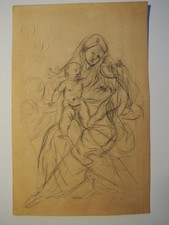 Dessin ancien pierre noire - noire, la