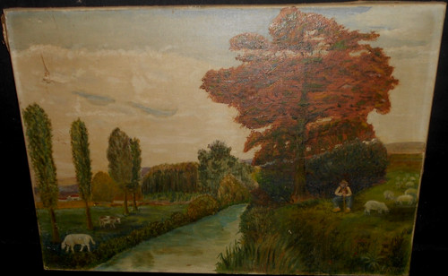 Ancien tableau peinture - , huile
