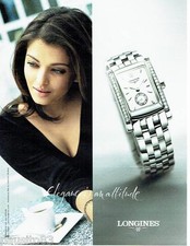 PUBLICITE ADVERTISING 126  2005  Longines montre Dolce Vita &  Aishwarya Rai