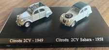 Voiture  Miniature 1/87eme  CITROEN 2CV ( 1949 ) et 2CV SAHARA ( 1958 ) en boîte
