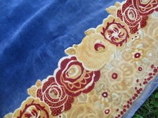 Grand rideau velours de coton imprimé ancien 1920