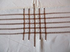 Drap N°410 ancien en fil de lin beau retour avec des jours croisés  234 X 290 Cm