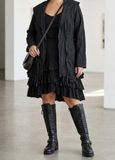  Veste noire asymétrique