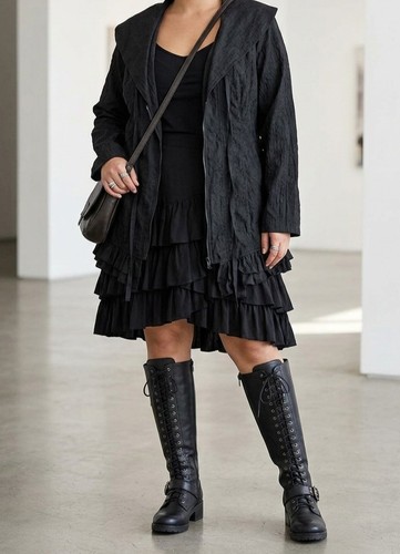 Veste noire asymétrique - ,