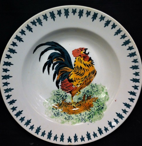 Assiette coq porcelaine - porcelaine, opaque