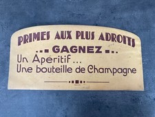 ancienne pancarte jeu forain foire ou estaminet PRIMES AUX PLUS ADROITS J50