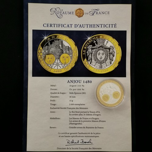 Medaille argent 333 doree - 333‰,