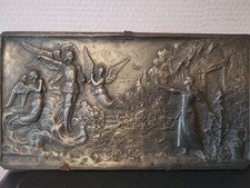 Plaque ancienne bas relief XIXEME JEANNE D'ARC SIGNÉ MARCEL DEBUT 