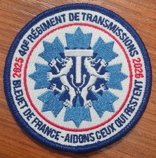 Transmissions Insigne Patch Ecusson Tissu Bleuet de France du 40 RT