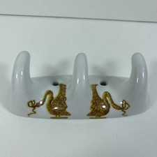 Accroche Serviette Torchon Porcelaine de Paris Décor Lamballe Jaune 3 Portants