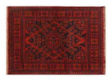Tapis Afghan Khal Mohammadi 100x150 Tissé À La Main Marron Géométrique Orient B