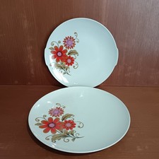 Service Porcelaine Winterling, 2 Plats De Service Décor Fleurs, Années 70