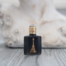 4.1 cm, Bouteille en verre, miniature vide en verre décoré de la Tour Eiffel