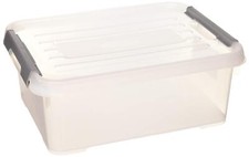 CURVER | handy box - Plus 12L + clips Gris Avec Couvercle Transparent handy +...