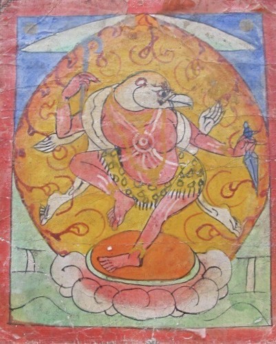 Peinture tsakli thangka dakini - thangka,