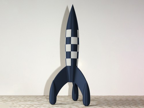 Fusée inspiration tintin 65cm - fusée,