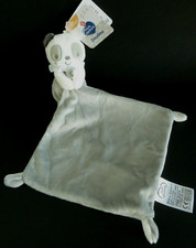 Y12. DOUDOU PELUCHE MOTS D'ENFANT PANDA OURS BLANC GRIS MOUCHOIR NEUF ETIQUETTE