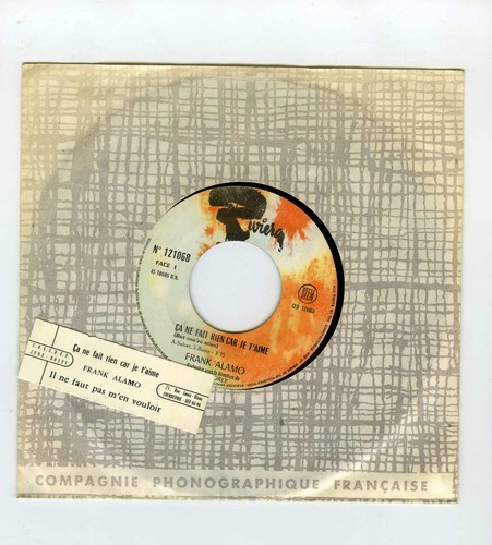 Frank alamo rpm juke box - alamo, 45