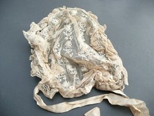 belle coiffe ancienne en tulle fleuri