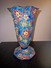 Emaux De Longwy Vase Cornet Art Deco