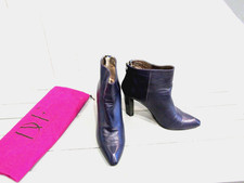 DIANE VON FURSTENBERG BOTTINES A TALONS CUIR VIOLET P 39,5 