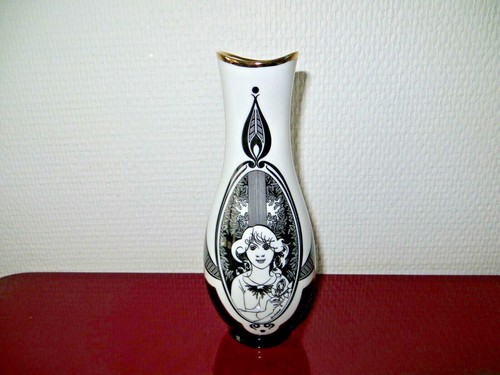 Vase porcelaine décor noir - vase,