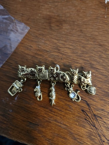 Vtg brooch cats kitten - vtg,