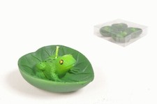 Set de 4 - Bougie figurine statuette statue Grenouille sur nénuphar