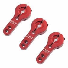 3 red Aluminum 25T Servo Horn