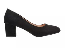 Escarpins talon 6 cm en 41 bout rond simili daim noir