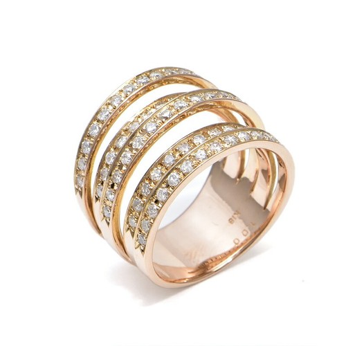 Bague rangs pavé diamant - 5,